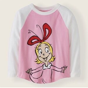 Dr. Seuss Cindy Lou Who Grinch Sueded Jersey Tee Pink